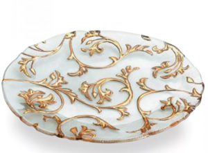 Блюдо овальное 39х33 см CLEAR/ GOLD DECORATION -