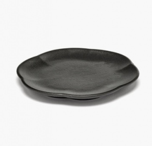 Тарелка мелкая 14см, h=1,3см, Ribbed BLACK Inku