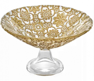 Салатник на ножке 25см GOLD LEAF DECORATION - ARABESQUE