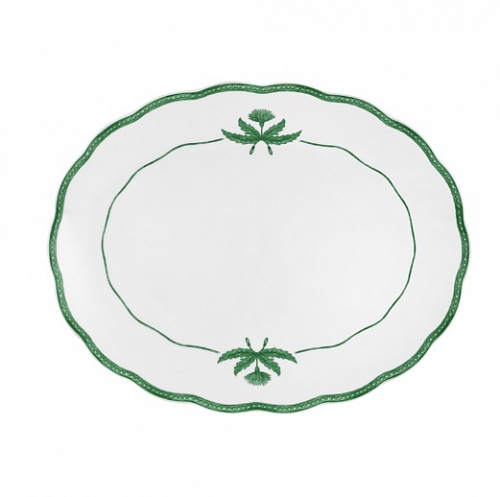 Блюдо овальное 33*27см, green Jane