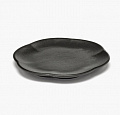 Тарелка мелкая 14см, h=1,3см, Ribbed BLACK Inku