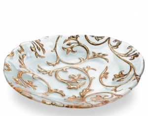 Блюдо овальное глубокое 41x34 см CLEAR/GOLD DECORATION -
