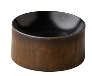 Tower plate black satin - gold 16 x 7.8 cm -
