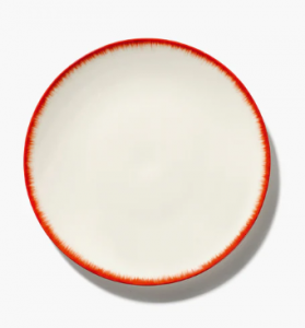Тарелка мелкая 17,5см OFF-WHITE/RED VAR 2 - Dé