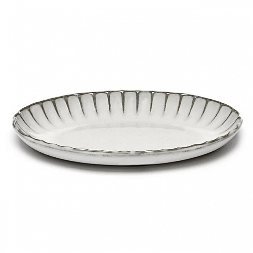 Блюдо овальное 19х13см, h=3,7см, WHITE Inku